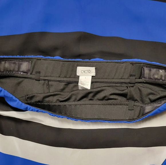 COPY - Cache Blue Black striped color block strapless maxi dress size 6 - Picture 4 of 7